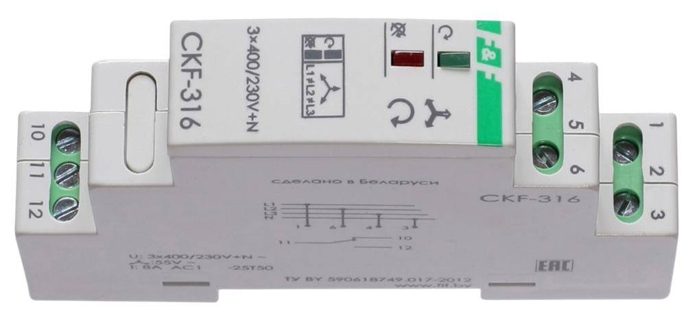Реле контроля фаз CKF-316 ЕВРОАВТОМАТИКА F&F.