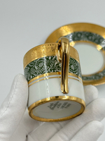 Кофейная пара зелёная Legle, Limoges