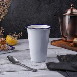 Чашка 450 мл без ручки d 9,3 cм h12,2 см Blue Rim эмалированая сталь SUNNEX [1]