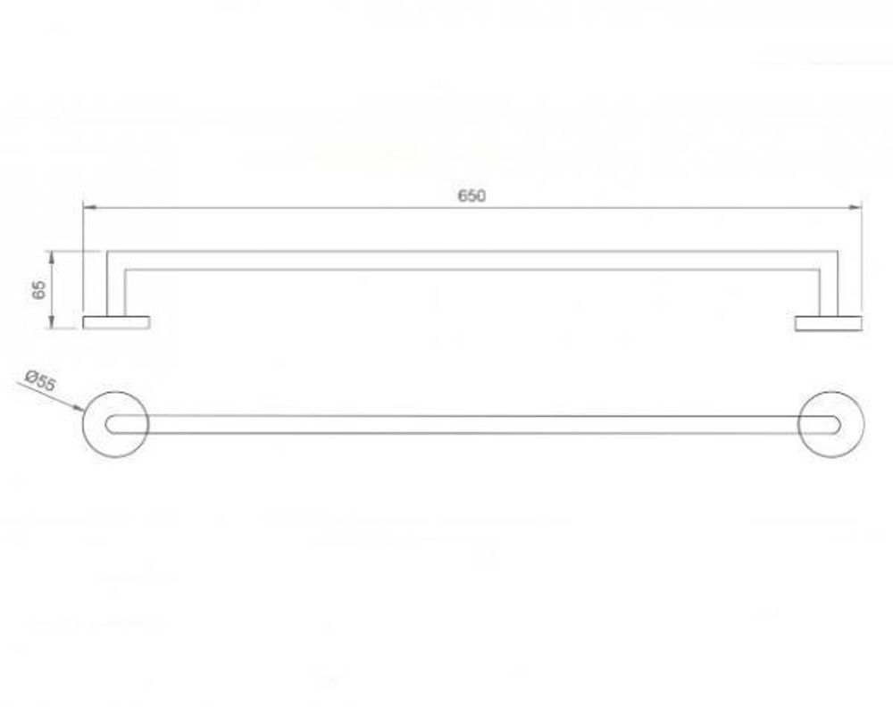 Полотенцедержатель 650 мм нерж. сталь NIZA 16850.60.N чёрный