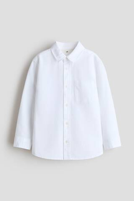 H&M Хлопковая рубашка, белый