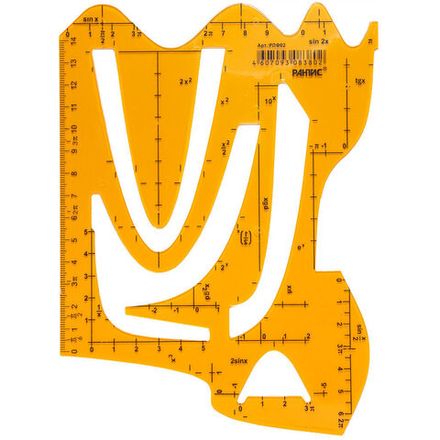 Трафарет графиков функций, 14см, Рантис, ассорти