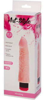 Art-Style №12 – реалистичный вибратор-фаллоимитатор из неоскина, телесный, 20,5 см