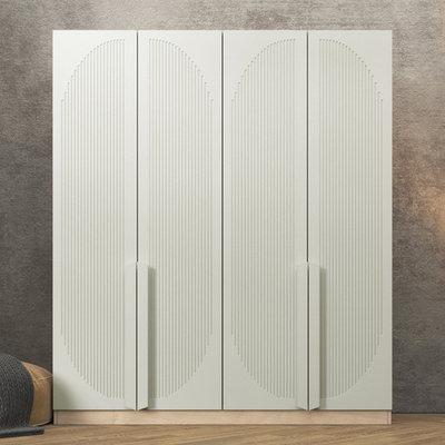 Шкаф Агератум МДФ четырехсекционный Лайн керамика (0,27) А10032 матовая - 26 матовая - Дуб Сонома 3025  220*45*240