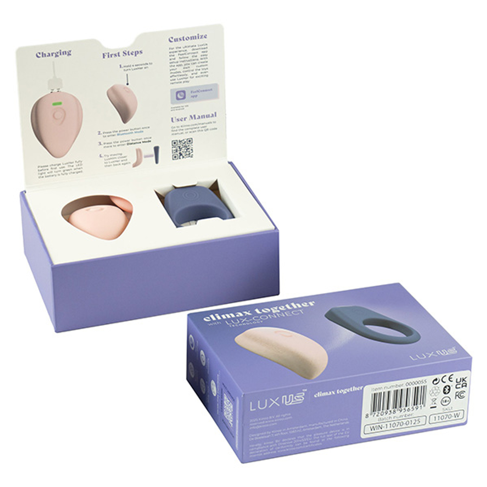 Интерактивный набор секс-игрушек для пар (эрекционное кольцо + клиторальный вибратор) Kiiroo Luxus Interactive Couples Sex Toys Set