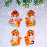 Магнит «Дракоша в короне» 6,5*5 см, микс