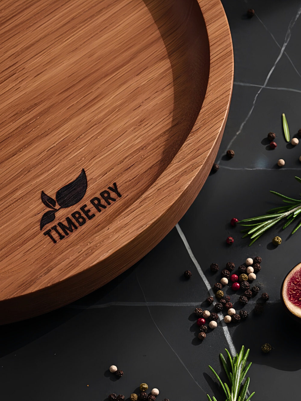 Поднос деревянный круглый 25 см