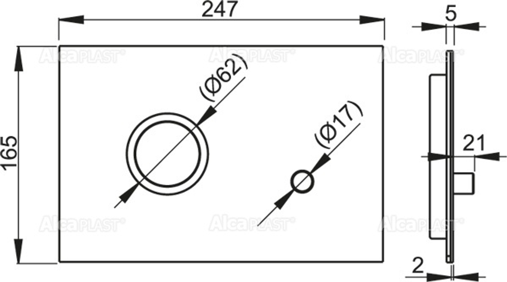 Кнопки смыва AlcaPlast FLAT INOX STING мат/глянец