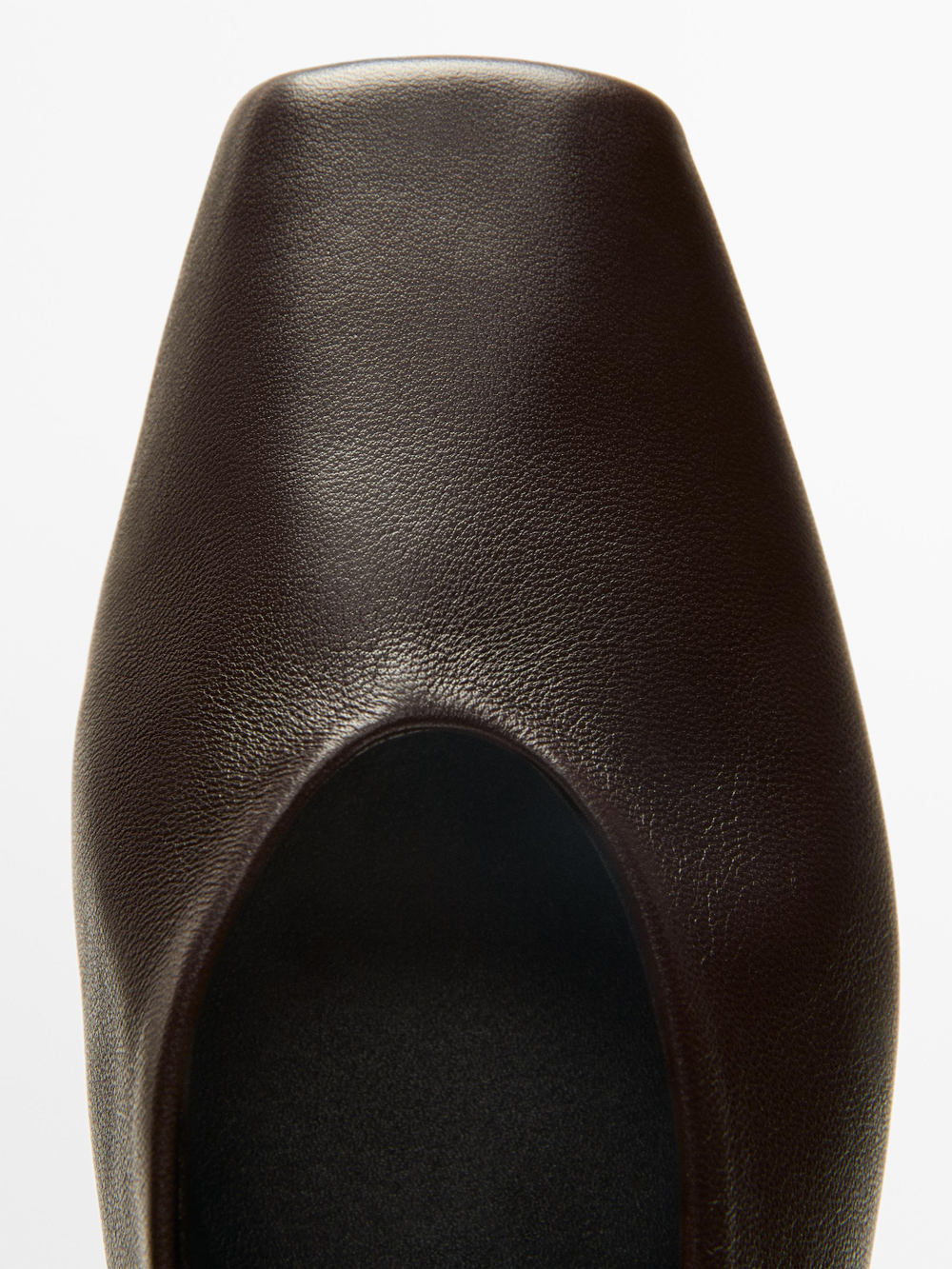 Massimo Dutti Кожаные балетки на шнуровке, коричневый