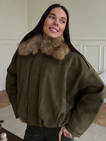 Парка замшевая зеленый