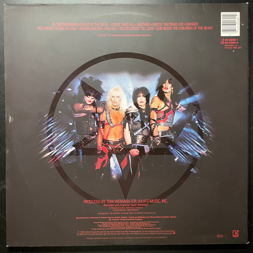 Motley Crue - Shout At The Devil (Германия 1983г.)