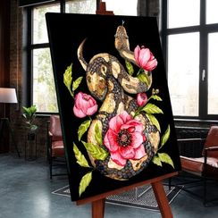 Картина по номерам со светящейся краской MOLLY KK0882 Змея в пионах 30х40 см