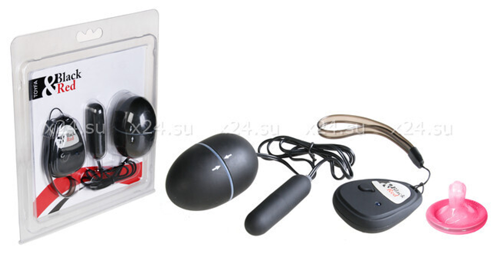Два вибро-яйца на дистанционном управлении Black & Red, (5 режимов) (Цвет: черный)