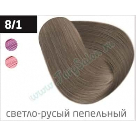 Перманентная крем-краска для волос «Светло-русый пепельный» 8/1, Ollin Performance, 60 мл.