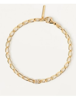 Браслет Буква D серебро 925 пробы покрытое золотом