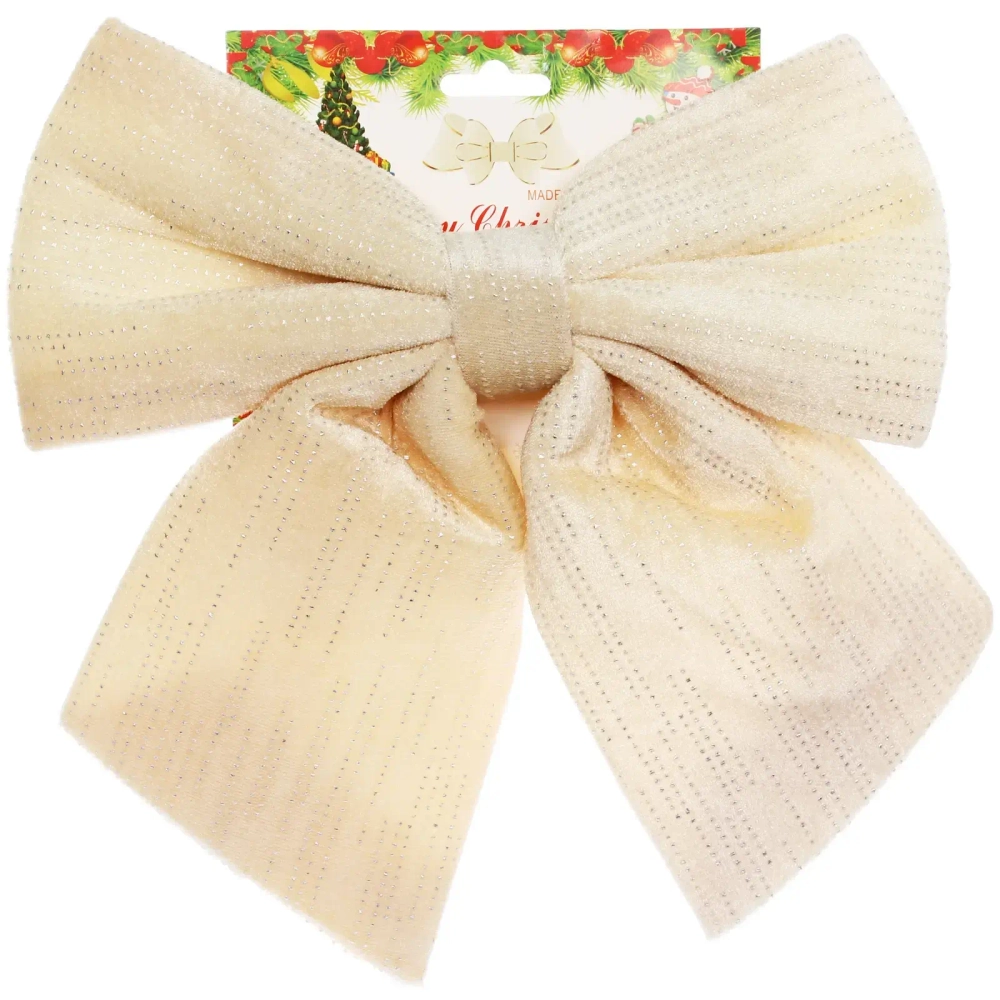 Бант на ёлку «Очарование» 25*30 см, Шампань