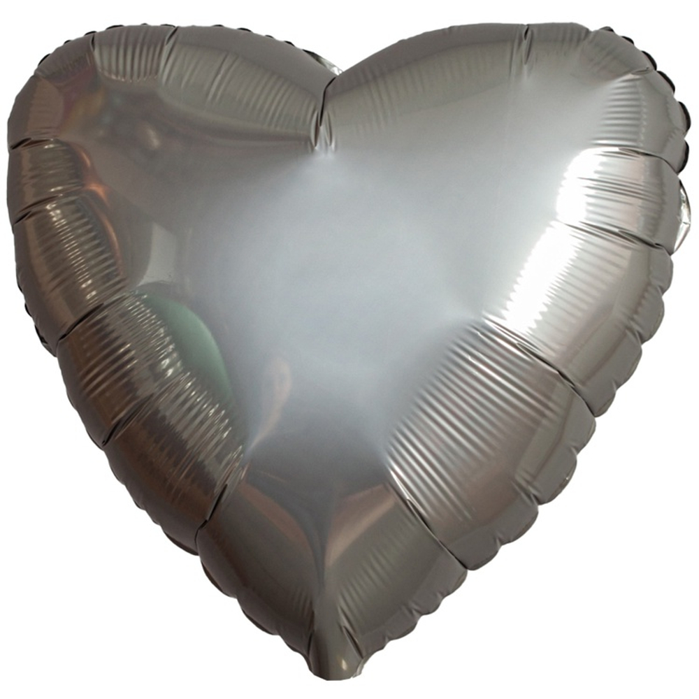 Шар фольгированный Сердце 46 см (Серебряный)