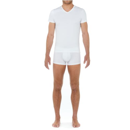 Мужская футболка белая HOM CLASSIC Tee-Shirt V Neck 400206_400003