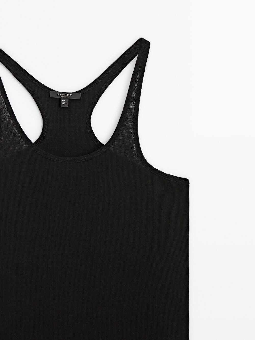 Massimo Dutti Топ из 100% хлопка с бретелями, черный