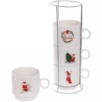 Набор кружек на стойке 280мл «Новогодний микс»
