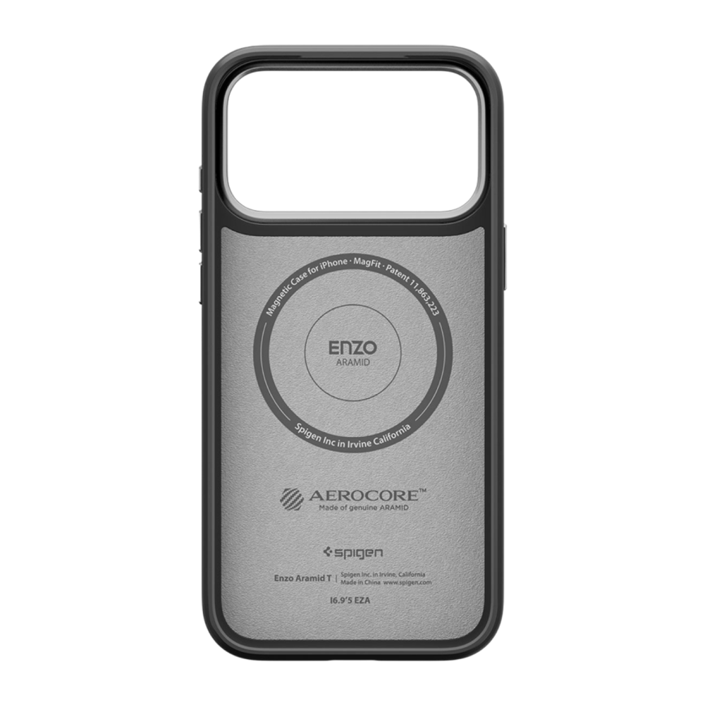 Арамидный чехол MagSafe Spigen Enzo Aramid T (Mag Fit) для iPhone 17 Pro Max Тонкий укреплённый гибридный чехол из арамидного волокна Aerocore с сенсорной накладкой для Контроллера камеры