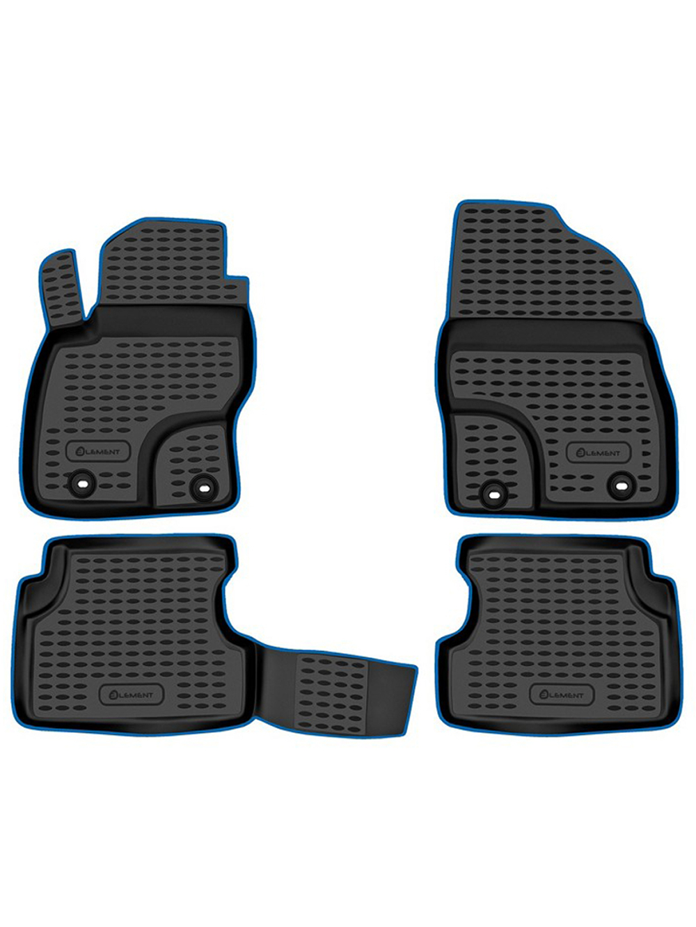 Коврики в салон для FORD Focus II 2004-2011, 4 шт. (синий кант, полиуретан) KANT.NLC.16.03.210.BL