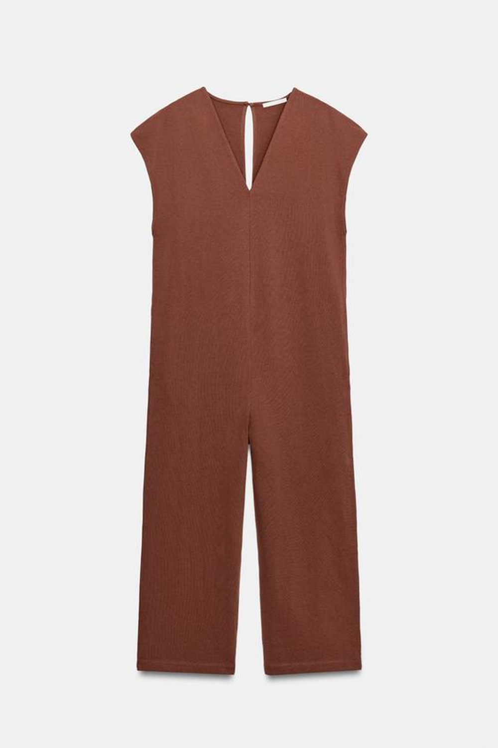 ZARA ДЛИННЫЙ КОМБИНЕЗОН ИЗ ПЛОТНОГО ХЛОПКА, ЧЕРЕПИЧНЫЙ