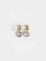 Серьги "Amour" gold с аметистом (без блина)