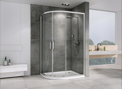 Душевой уголок Abber Schwarzer Diamant 100x80 AG01180 профиль Хром стекло прозрачное