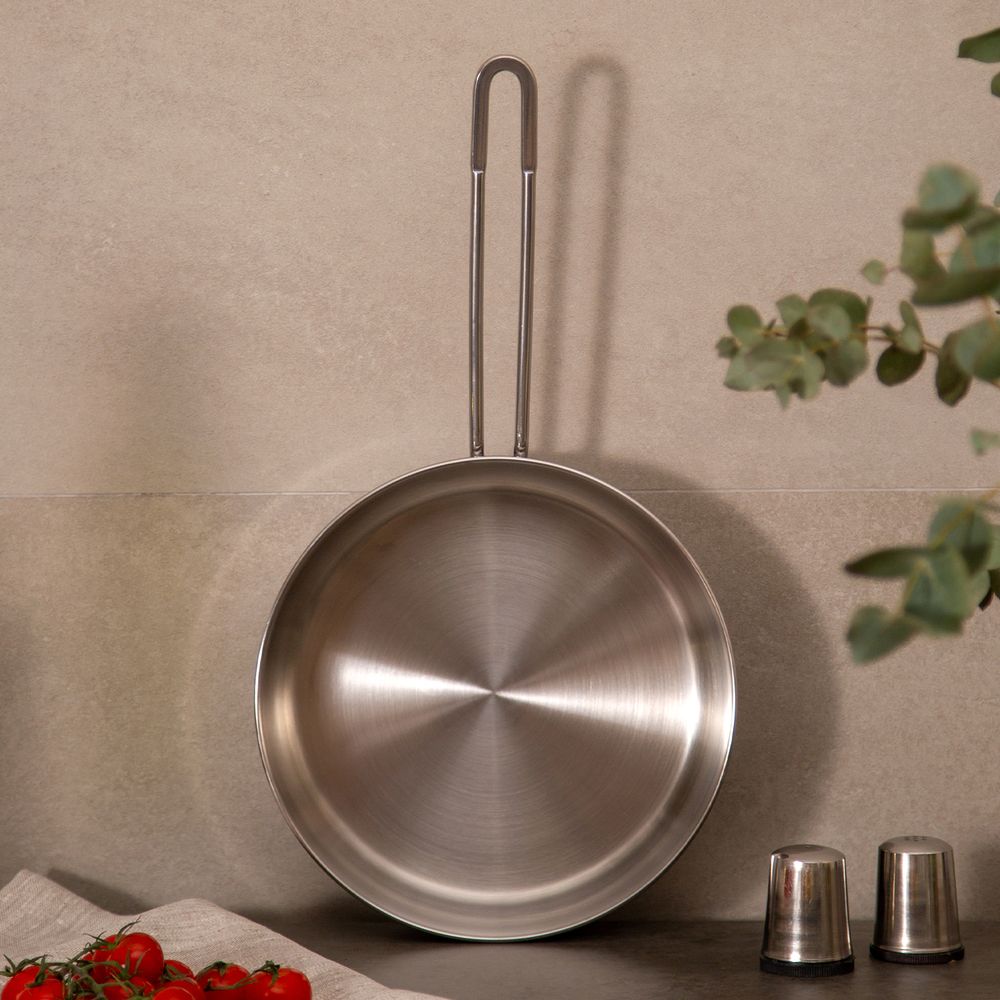 СКОВОРОДА AGNESS PROFESSIONAL 22Х6 СМ,2,3 Л ВЫСОКОКАЧЕСТВЕННАЯ НЕРЖ СТАЛЬ 18/10 ИНДУКЦИОННОЕ ДНО