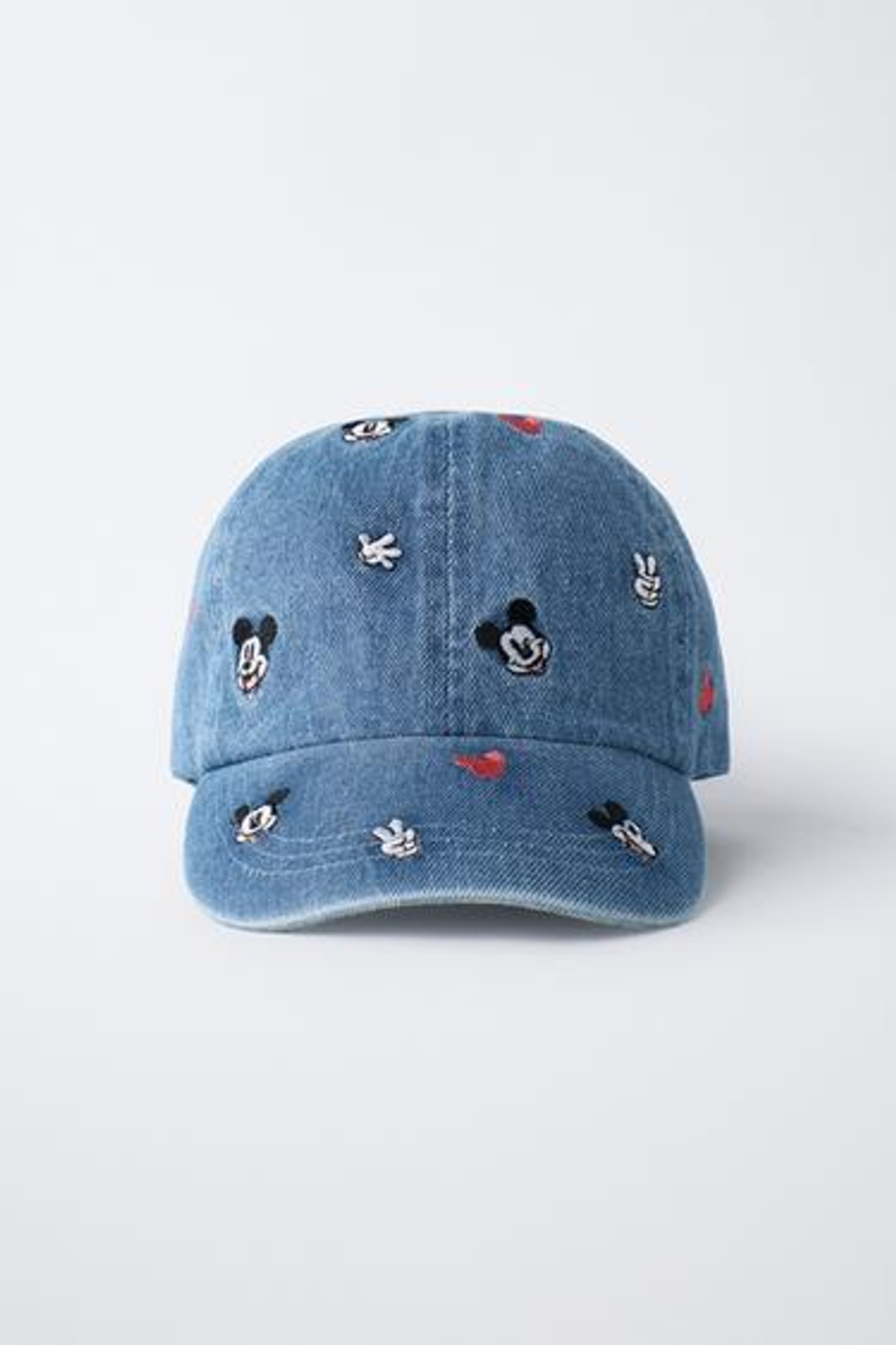 ZARA ДЖИНСОВАЯ КЕПКА С ВЫШИВКОЙ MICKEY MOUSE © DISNEY, СИНИЙ