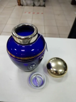 Чайница "Поэзия"стекло. кобальт. золочение..СССР.1960Г.
