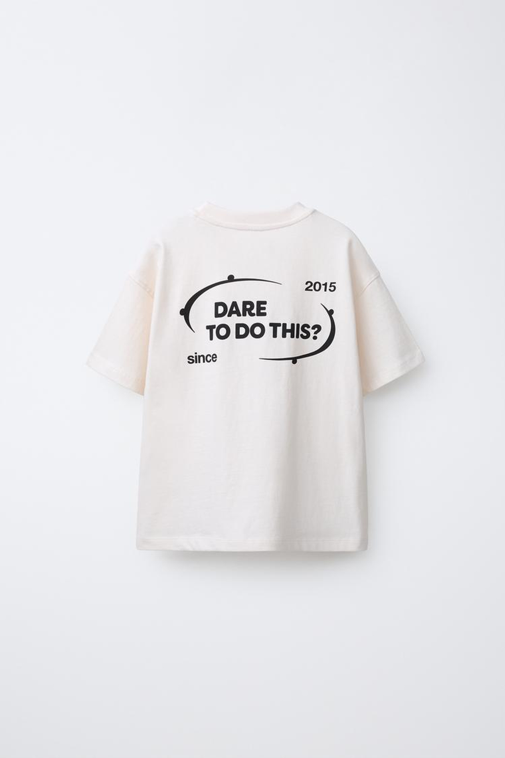 ZARA ФУТБОЛКА С ЛОГОТИПОМ, ЭКРЮ