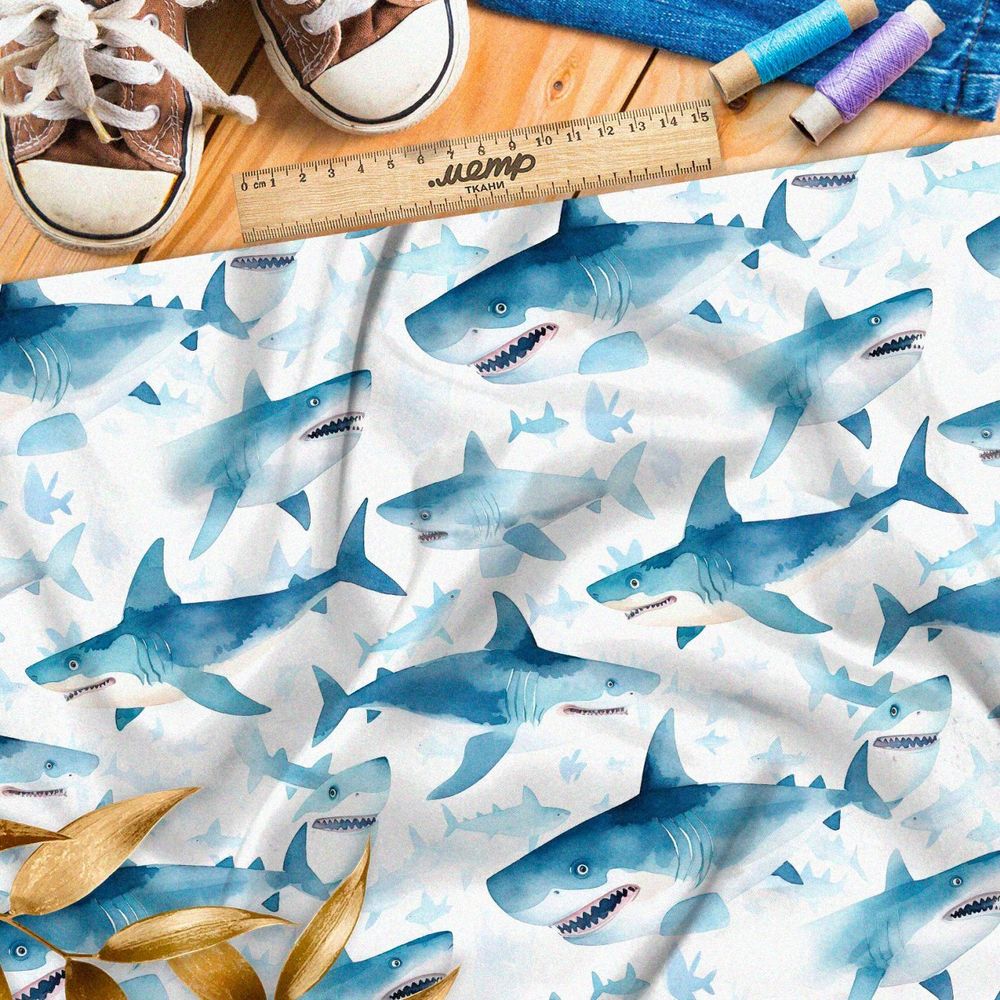 Ткань премиум флис стая акул