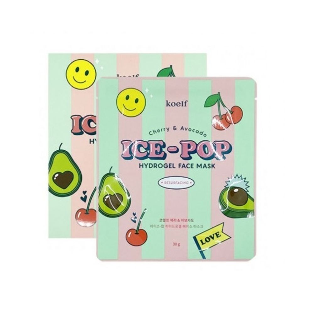 Гидрогелевая маска с вишней и авокадо KOELF Ice-Pop Cherry&amp;Avocado Resurfacing Face Mask