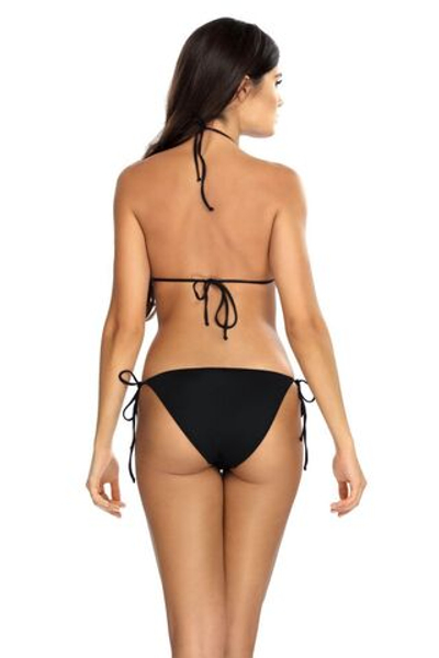 Стильный раздельный купальник на завязочках (Размер: 65/34) (Цвет: черный с белым)