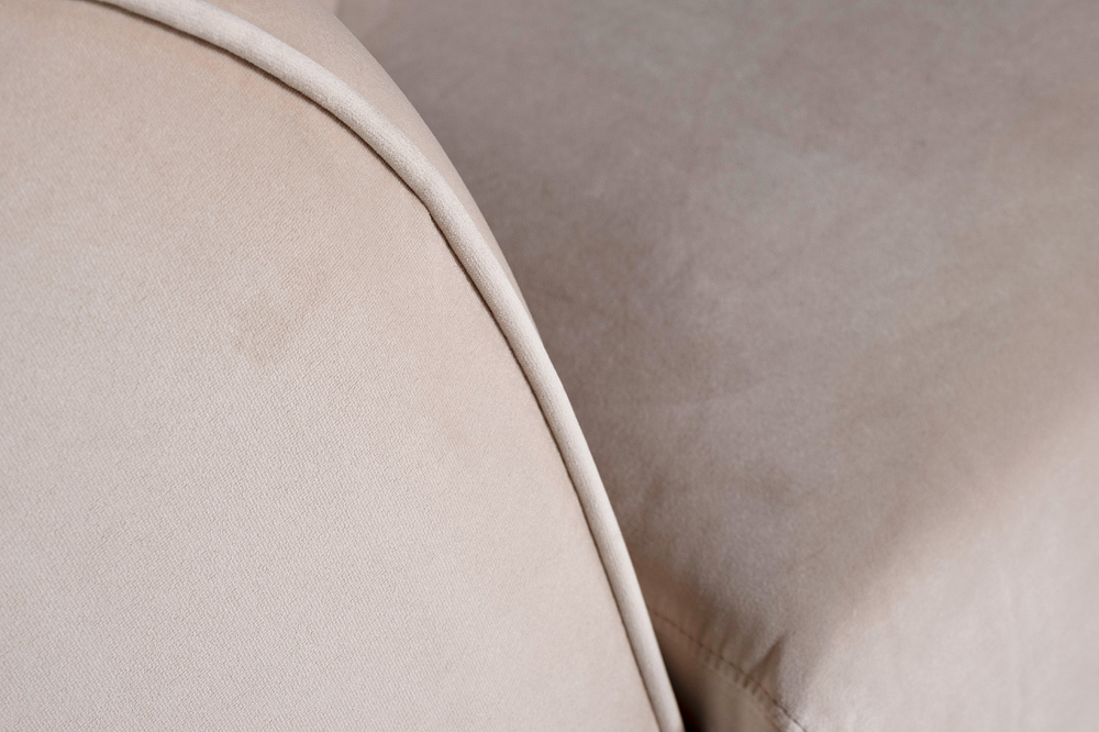 Диван трехместный 230x86x75см Garda Decor Lucerne велюр бежевый с декоративными подушками