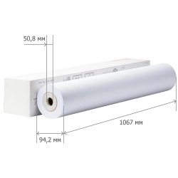 Бумага широкоформатная Комус (ProMega engineer InkJet) 80 г/кв.м, длина 45 м, ширина 1067 мм, диаметр втулки 50.8 мм