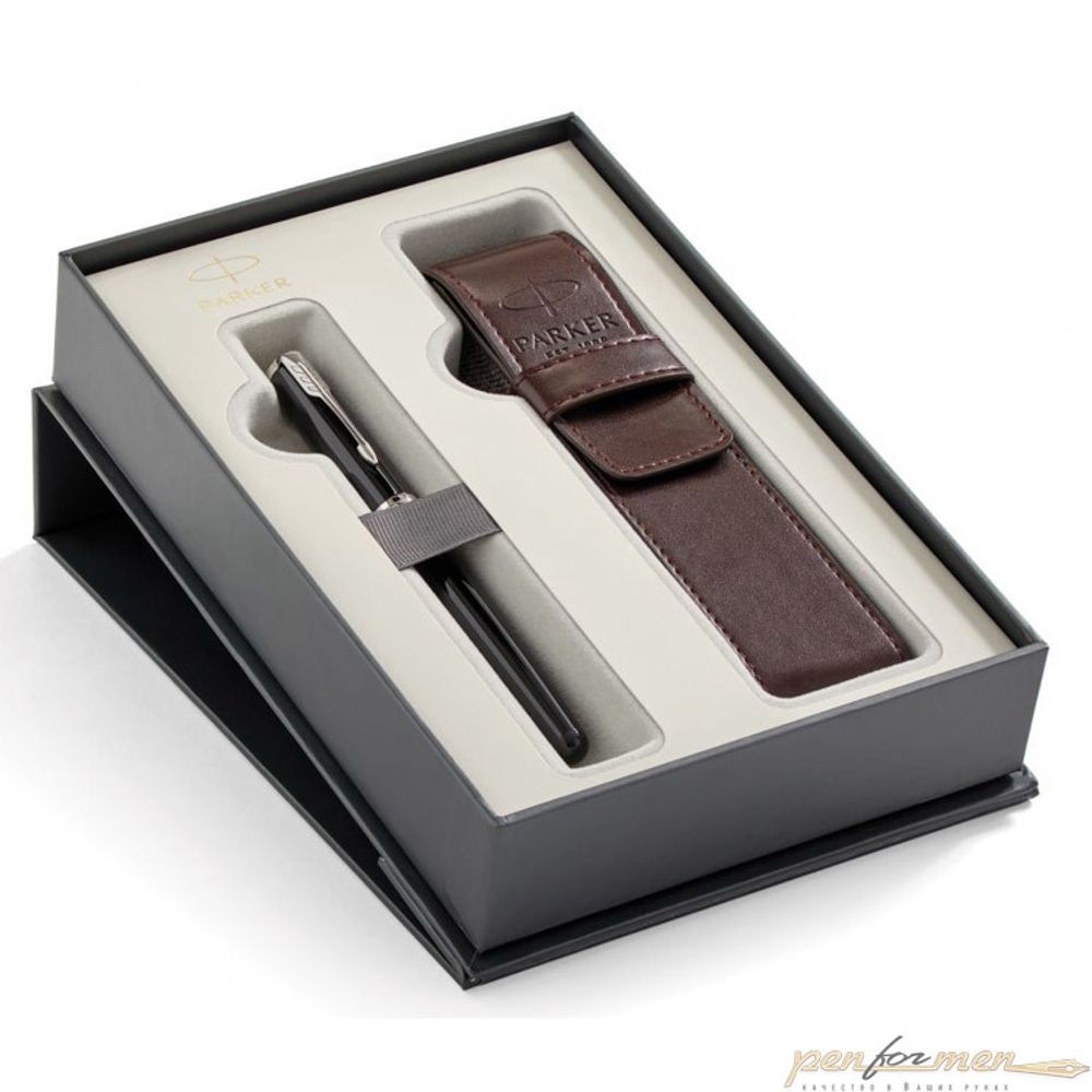 Набор Parker Sonnet LaqBlack CT перьевая ручка M и чехол (2018899)