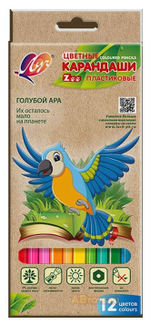 Карандаши 12цв. шестигран. пластик. "ZOO" (Луч)