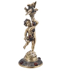 Народные промыслы AM-4041 Фигурка «Амурчик Вдохновение» (латунь, янтарь)