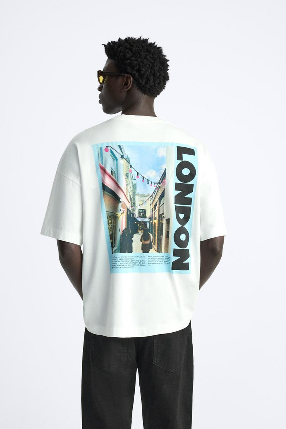 ZARA ФУТБОЛКА С ПРИНТОМ И НАДПИСЬЮ, БЕЛЫЙ