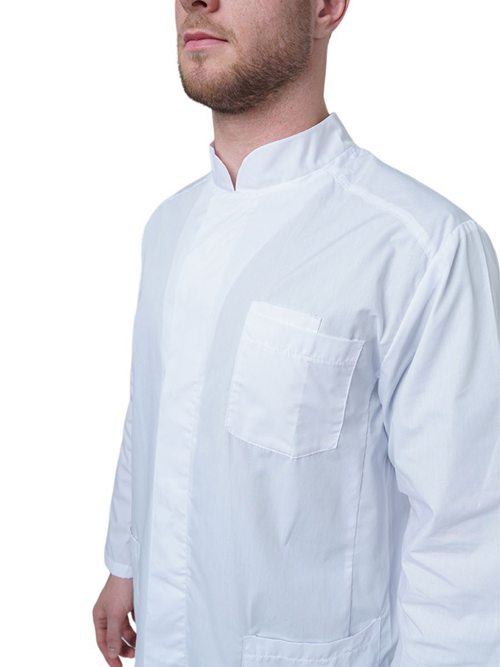 Халат медицинский мужской СтильБ 68ТСД, белый, 58