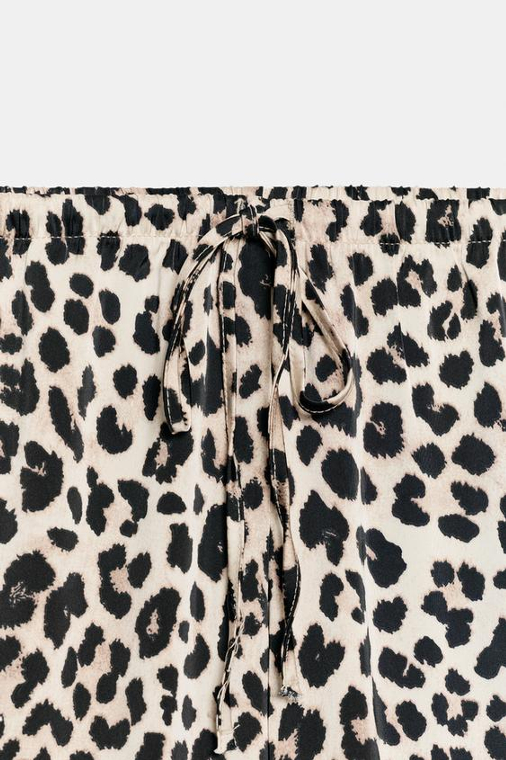 ZARA АТЛАСНЫЕ БРЮКИ НА ШНУРКЕ, ЛЕОПАРДОВЫЙ