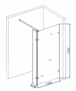 Душевая перегородка Niagara Nova 120 NG-682-12BLACK профиль Черный стекло прозрачное