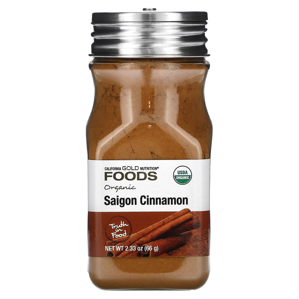 California Gold Nutrition, Foods, органическая сайгонская корица, 66 г (2,33 унции)