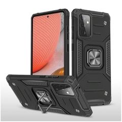 Противоударный чехол Strong Armour Case с кольцом для Samsung Galaxy A72 (Черный)