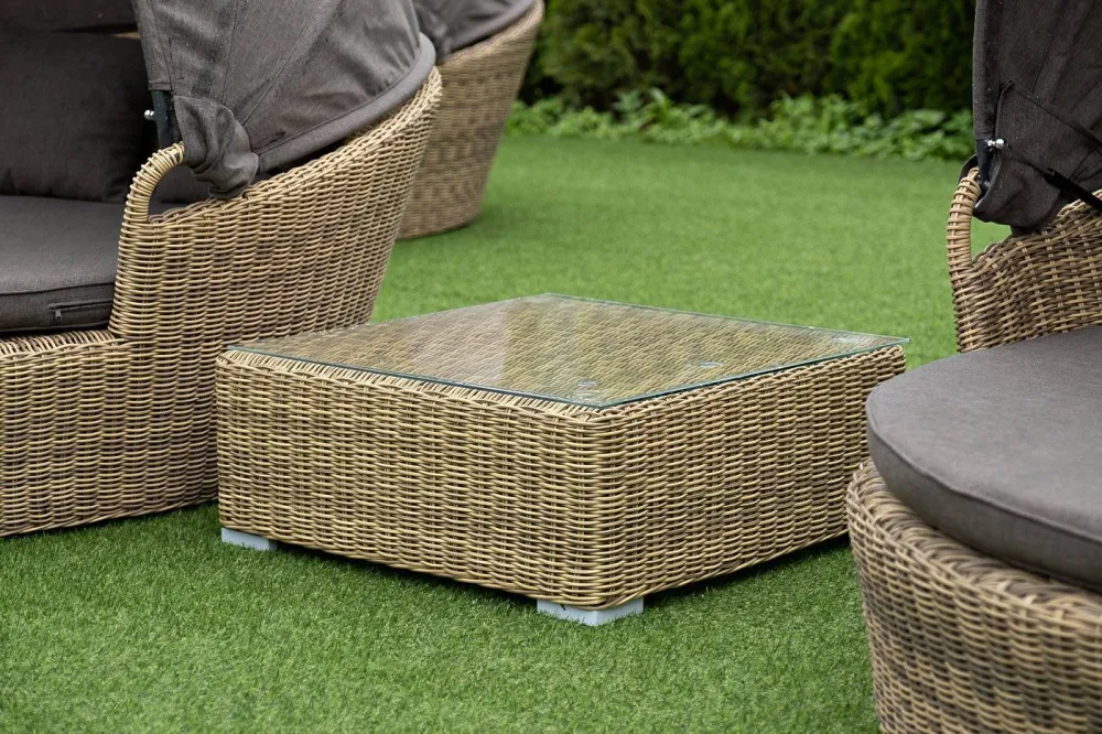 "Лунго" журнальный столик плетеный, цвет соломенный