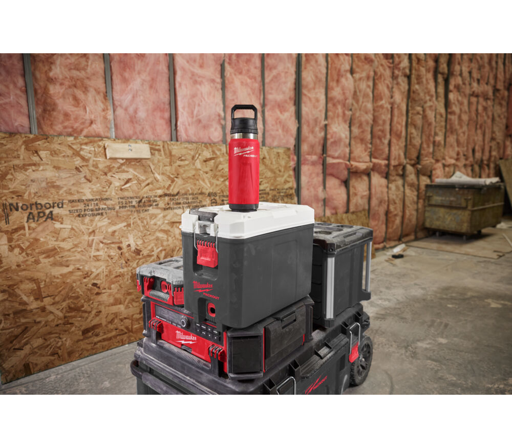 Термос Milwaukee PACKOUT 4932493991, нержавеющая сталь, 532мл, красный/чёрный