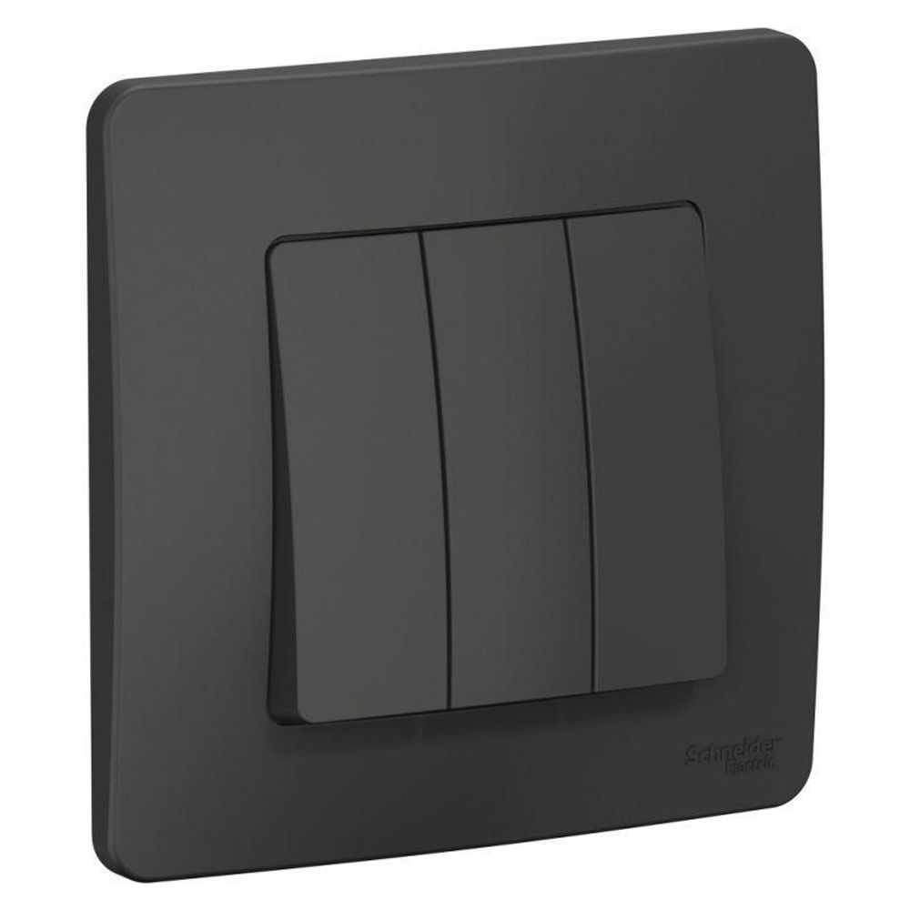 Выключатель 3-кл. СП Blanca 10А IP20 (сх. 1+1+1) 250В антрацит SE BLNVS100506 Выключатель 3-кл. СП Blanca 10А IP20 (сх. 1+1+1) 250В антрацит SE BLNVS100506